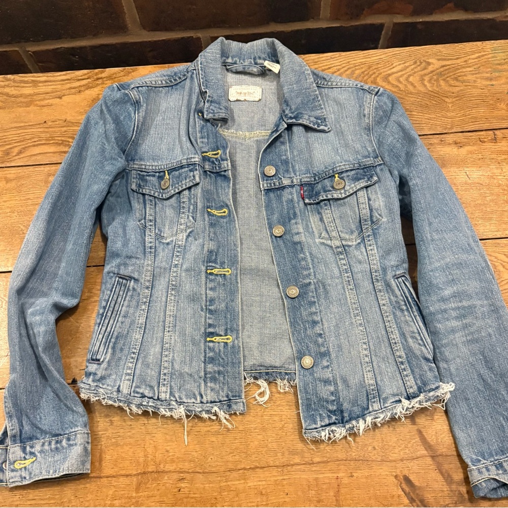 Levi’s Denim Jacket with Frayed Hem
